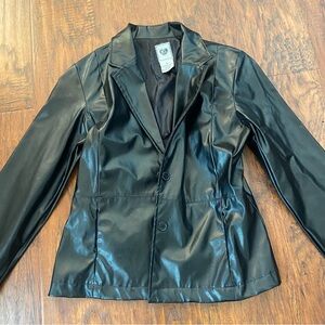 Vintage 90s y2k 579 black leather jacket